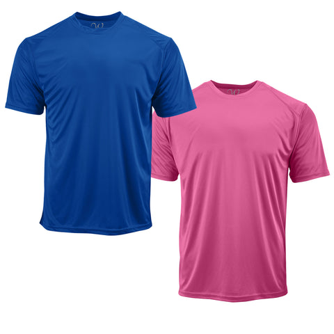 EWC-201RBP 2-Pack Perform Basics Dri-Tech T-Shirts - Royal / Pink