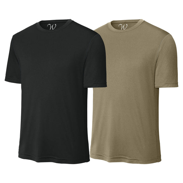 EWC-305BBRN 2-Pack Perform Basics Dri-Tech T-Shirts - Black / Brown