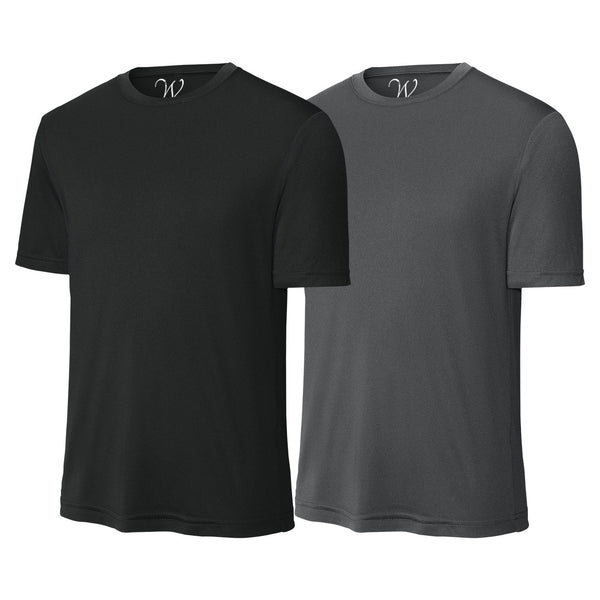 EWC-305BCH 2-Pack Perform Basics Dri-Tech T-Shirts - Black / Charcoal