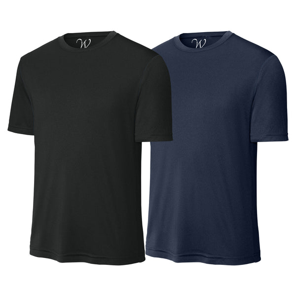 EWC-305BN 2-Pack Perform Basics Dri-Tech T-Shirts - Black / Navy