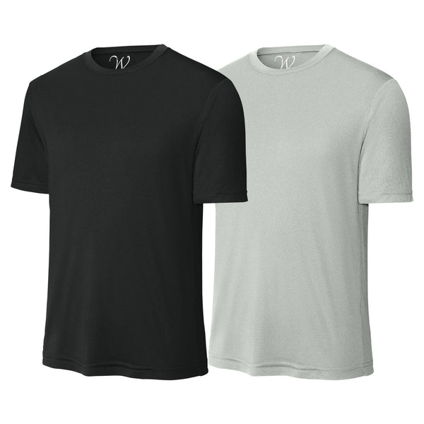 EWC-305BS 2-Pack Perform Basics Dri-Tech T-Shirts - Black / Silver