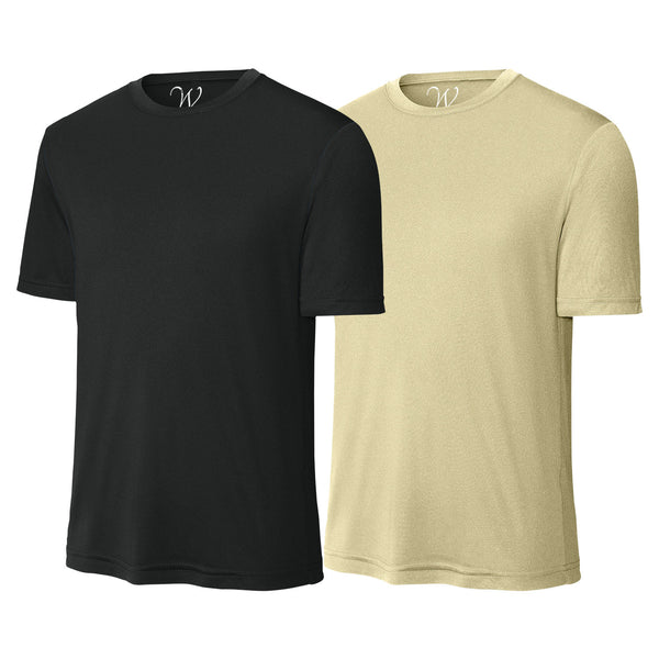 EWC-305BVG 2-Pack Perform Basics Dri-Tech T-Shirts - Black / Vegas Gold