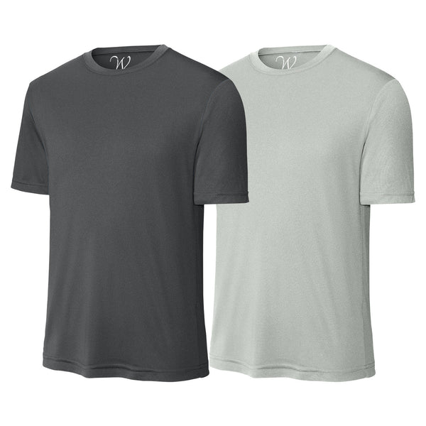 EWC-305CHS 2-Pack Perform Basics Dri-Tech T-Shirts - Charcoal / Silver