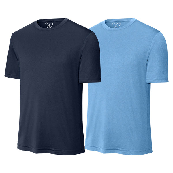EWC-305NCB 2-Pack Perform Basics Dri-Tech T-Shirts - Navy / Carolina Blue