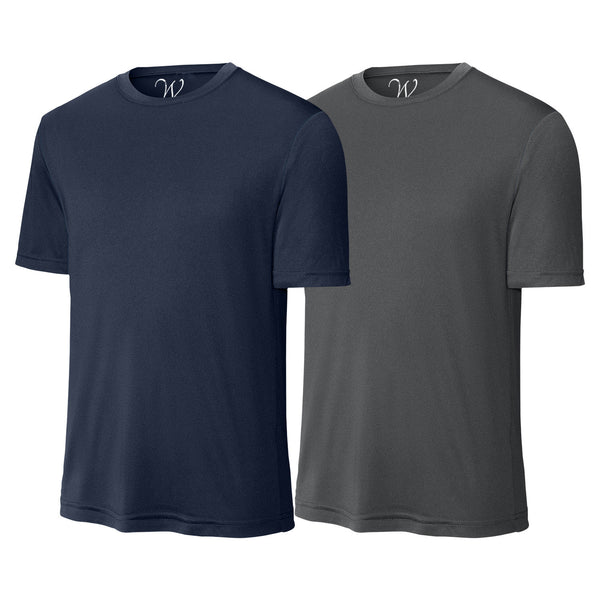 EWC-305NCH 2-Pack Perform Basics Dri-Tech T-Shirts - Navy / Charcoal