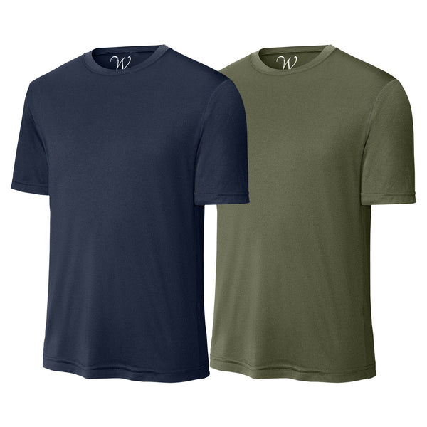 EWC-305NMG 2-Pack Perform Basics Dri-Tech T-Shirts - Navy / Military Green