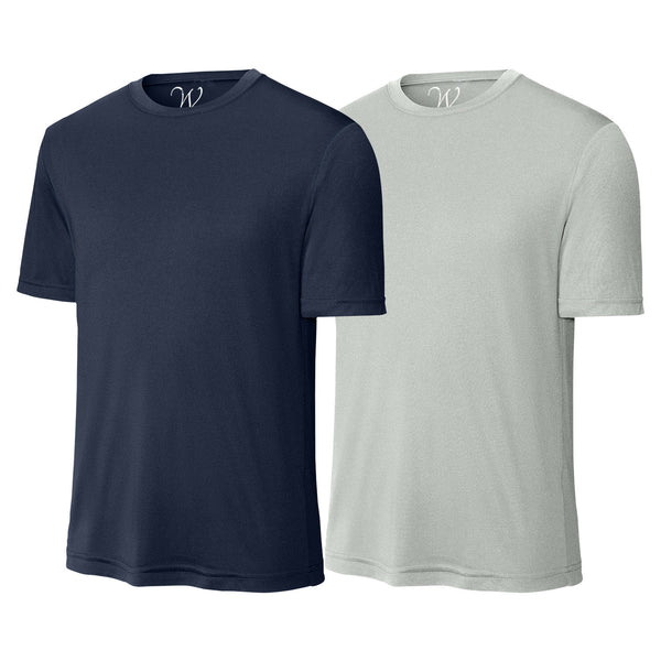 EWC-305NS 2-Pack Perform Basics Dri-Tech T-Shirts - Navy / Silver