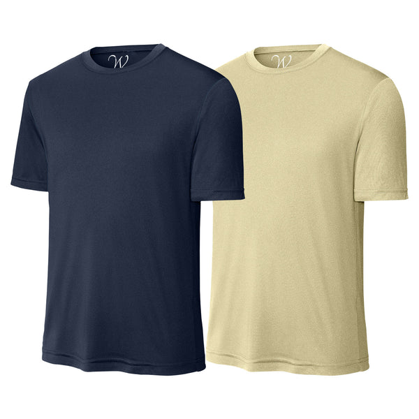 EWC-305NVG 2-Pack Perform Basics Dri-Tech T-Shirts - Navy / Vegas Gold