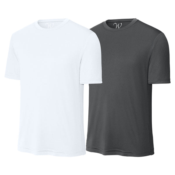 EWC-305WCH 2-Pack Perform Basics Dri-Tech T-Shirts - White / Charcoal