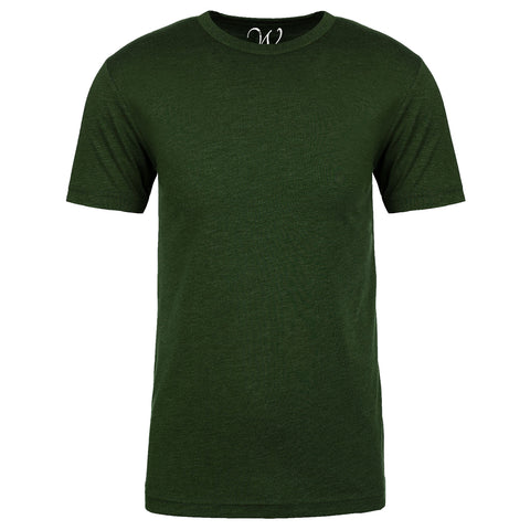 EWC-601MG Military Green Heathered Crew Neck T-shirt