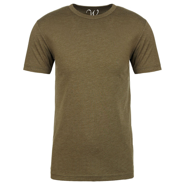 EWC-601MG Military Green Heathered Crew Neck T-shirt