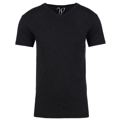 EWC-604B Black Heathered V Neck T-shirt