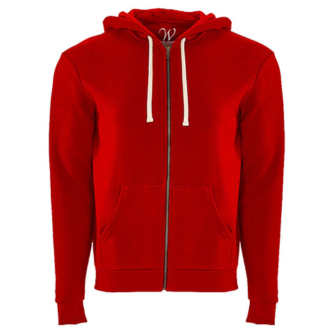 EWC-960R Red French Terry Zip Up Hoodie