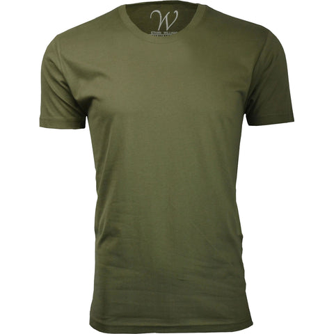 EWC-100BGS 3-Pack Ultra Soft Sueded Crew Neck T-shirt - Burgundy / Sand / Military Green