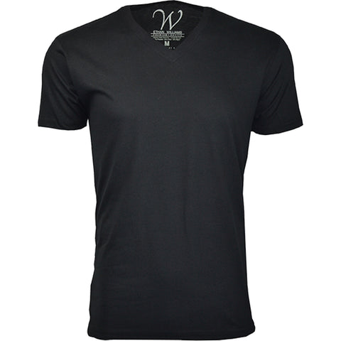 EWC-150B2HM1 3-Pack Ultra Soft Sueded V-Neck T-shirt - Black / Black / Heavy Metal
