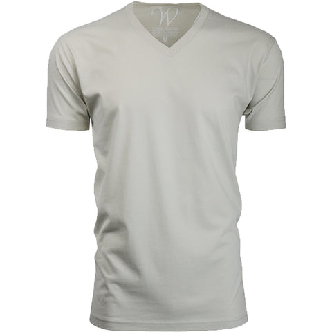 EWC-150BHMW 3-Pack Ultra Soft Sueded V-Neck T-shirt - Black / Heavy Metal / White