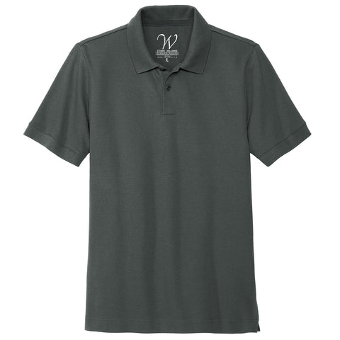 EWC-1008B Stretch Pique Henley Polo - Black