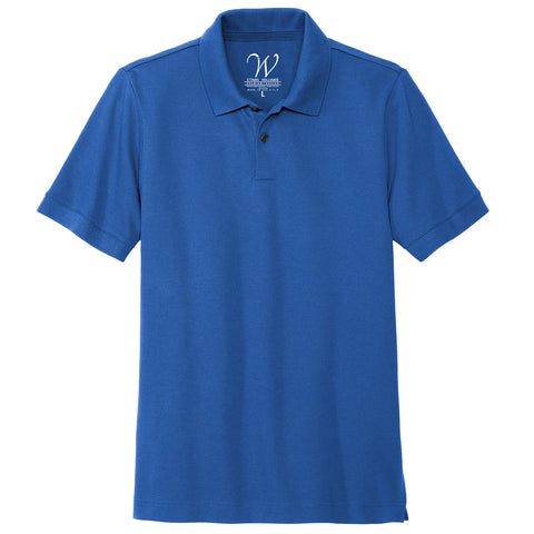 EWC-1008N Stretch Pique Henley Polo - Navy