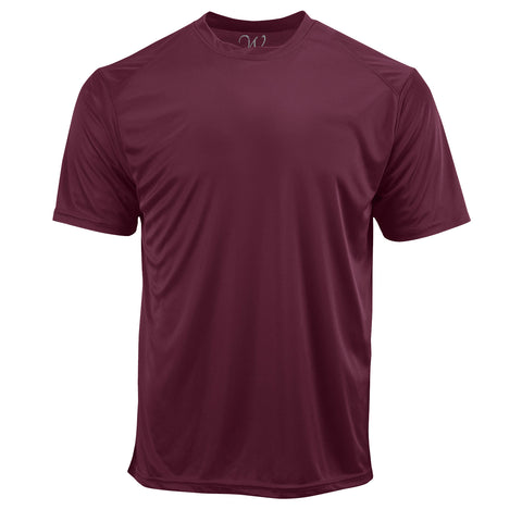 EWC-201HMBG 2-Pack Perform Basics Dri-Tech T-Shirts - Heavy Metal / Burgundy