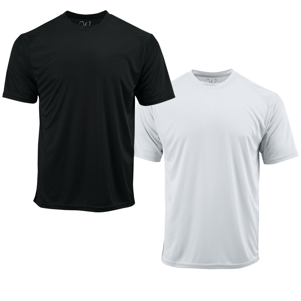 EWC-201BW 2-Pack Perform Basics Dri-Tech T-Shirts - Black / White