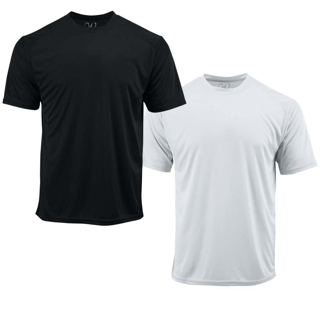 EWC-201BW 2-Pack Perform Basics Dri-Tech T-Shirts - Black / White