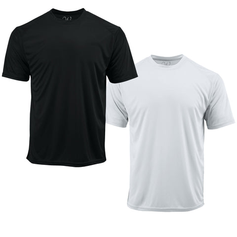 EWC-201BHG 2-Pack Perform Basics Dri-Tech T-Shirts - Black / Heather Grey