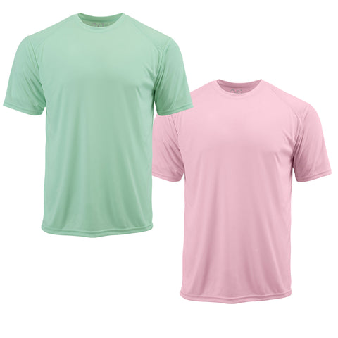 EWC-201MLP 2-Pack Perform Basics Dri-Tech T-Shirts - Mint / Light Pink