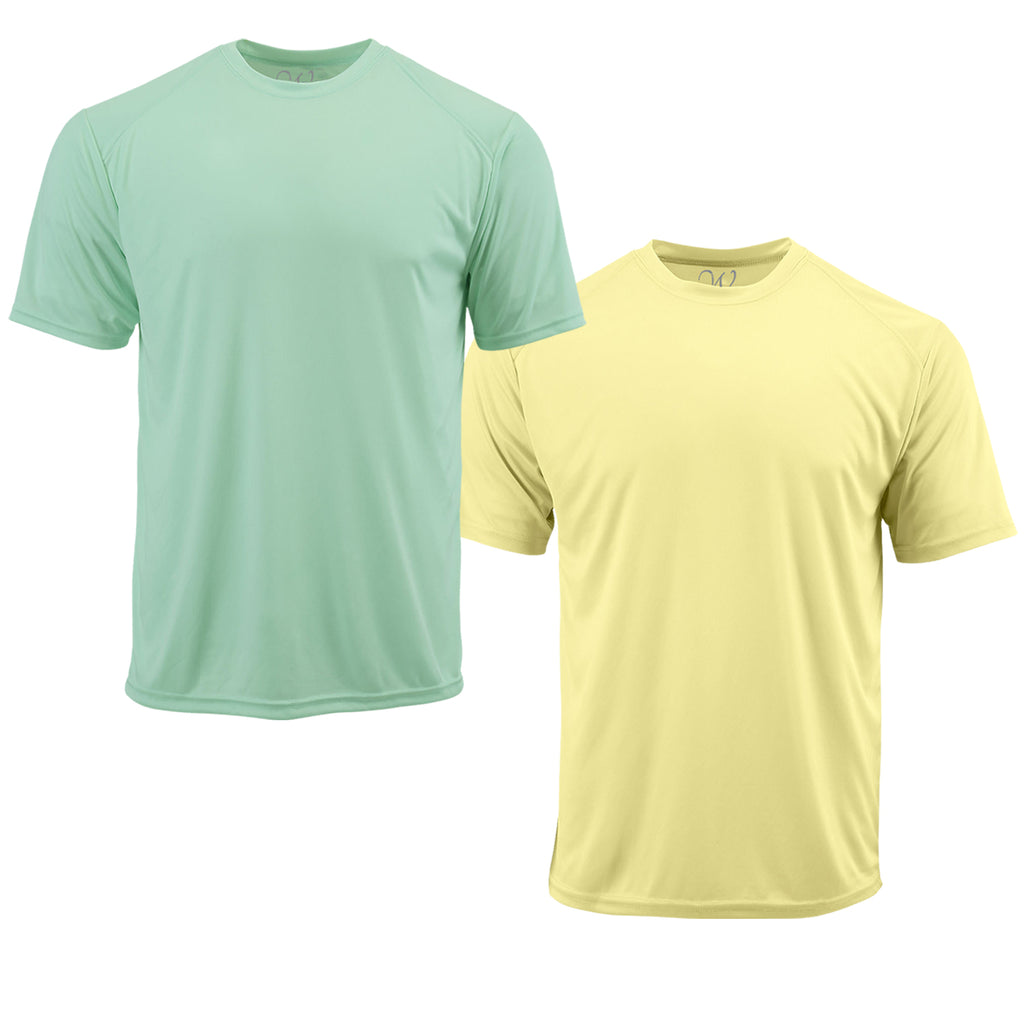 EWC-201MLY 2-Pack Perform Basics Dri-Tech T-Shirts - Mint / Light Yellow