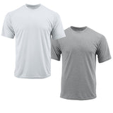 EWC-201WHG 2-Pack Perform Basics Dri-Tech T-Shirts - White / Heather Grey