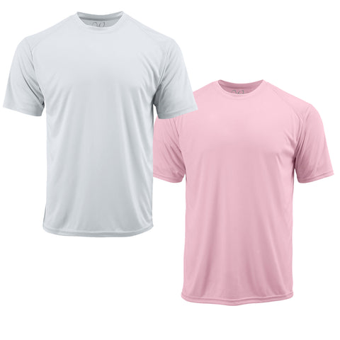 EWC-201WLP 2-Pack Perform Basics Dri-Tech T-Shirts - White / Light Pink