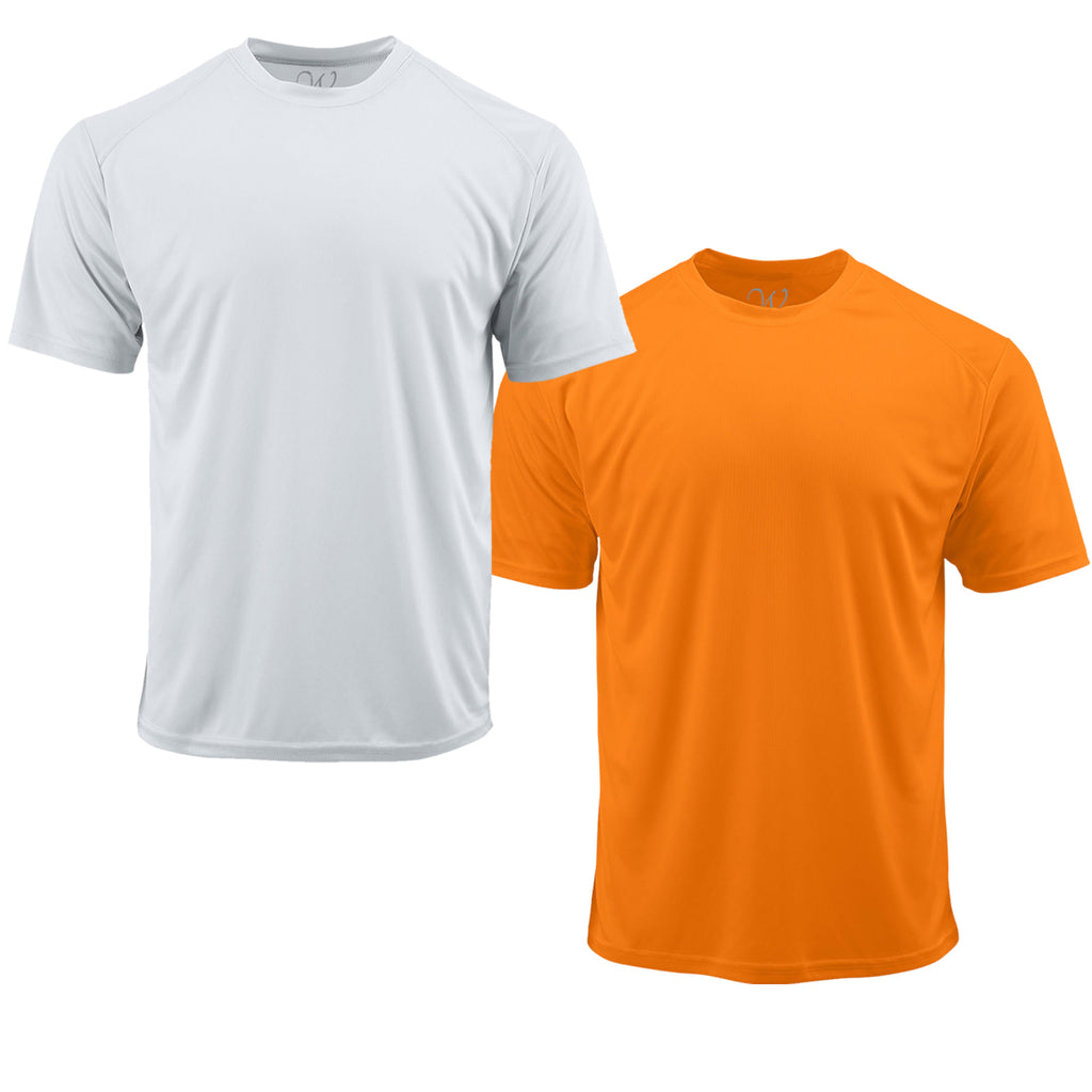 EWC-201WO 2-Pack Perform Basics Dri-Tech T-Shirts - White / Orange