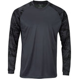 EWC-216B Perform Basics Dri-Tech Raglan Contrast Camo Long Sleeve Shirt - Black