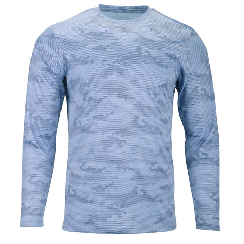 EWC-217LB Perform Basics Dri-Tech Camo Long Sleeve Shirt - Light Blue