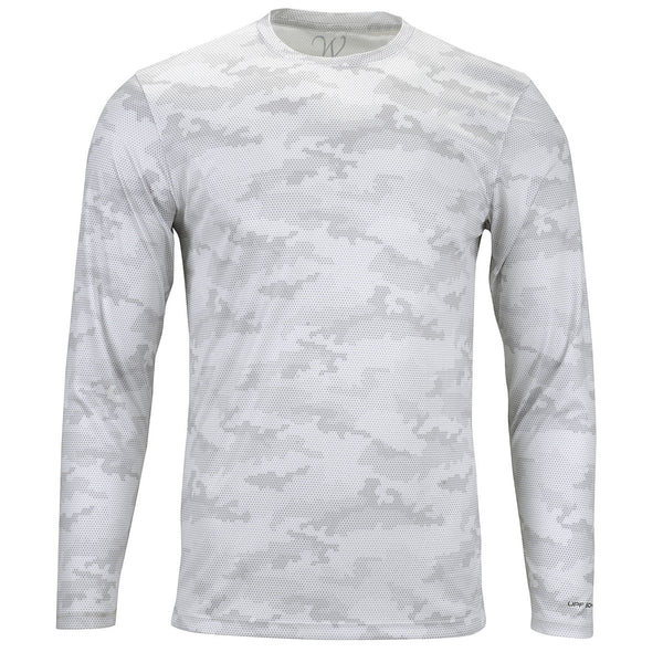 EWC-217W Perform Basics Dri-Tech Camo Long Sleeve Shirt - White