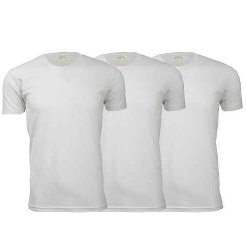 ORG-100WWW 3-Pack Organic Cotton Crew Neck T-shirt- White / White / White