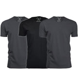 EWC-100HM2B1 3-Pack Ultra Soft Sueded Crew Neck T-shirt - Heavy Metal / Heavy Metal / Black