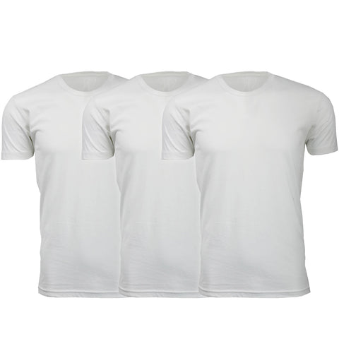 EWC-100WWW 3-Pack Ultra Soft Sueded Crew Neck T-shirt - White / White / White