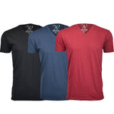 EWC-150BNBG 3-Pack Ultra Soft Sueded V-Neck T-shirt - Black / Navy / Burgundy