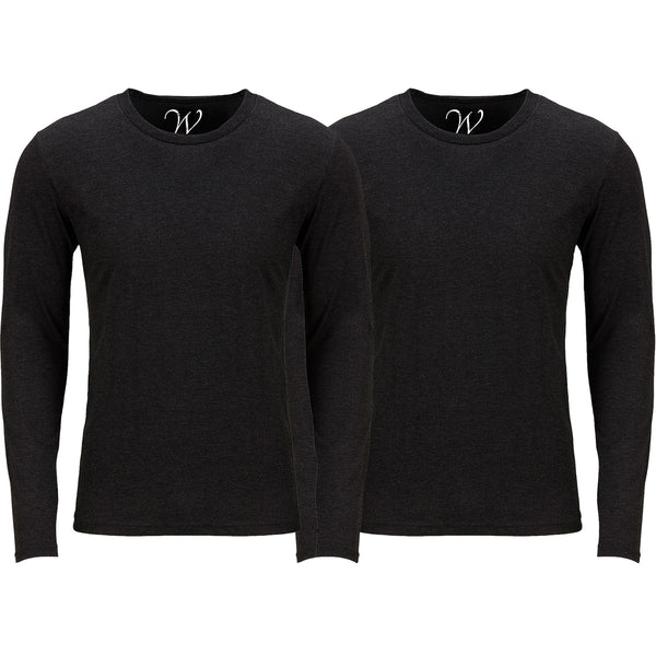 EWC-607BB 2-Pack Ultra Soft Sueded Long Sleeve - Black / Black