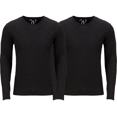 EWC-607BB 2-Pack Ultra Soft Sueded Long Sleeve - Black / Black