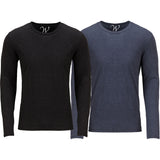 EWC-607BN 2-Pack Ultra Soft Sueded Long Sleeve - Black / Navy