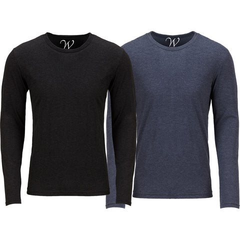 EWC-607BN 2-Pack Ultra Soft Sueded Long Sleeve - Black / Navy