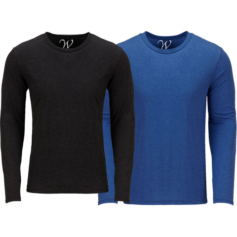 EWC-607BRB 2-Pack Ultra Soft Sueded Long Sleeve - Black / Royal Blue