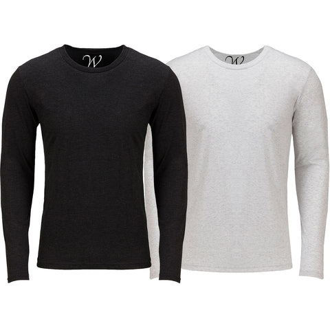 EWC-607BW 2-Pack Ultra Soft Sueded Long Sleeve - Black / White