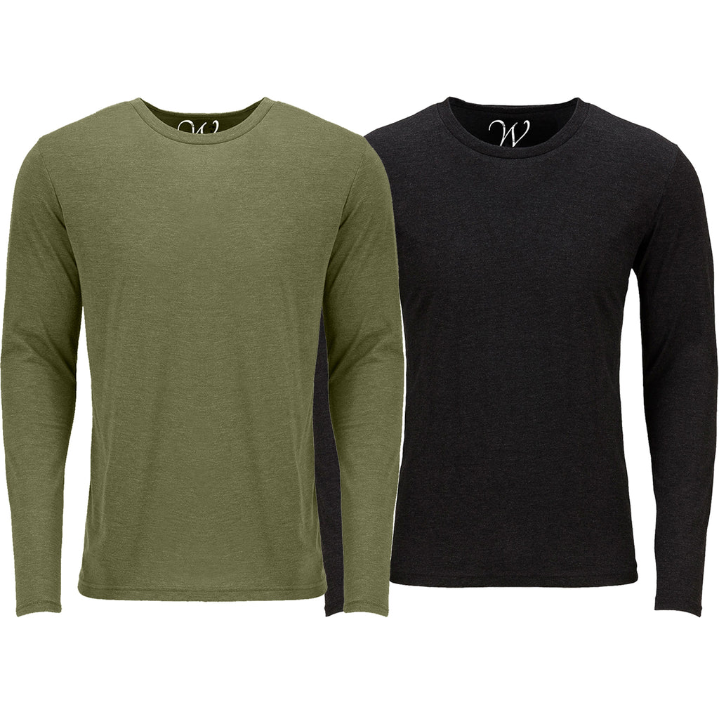 EWC-607MGB 2-Pack Ultra Soft Sueded Long Sleeve - Military Green / Black