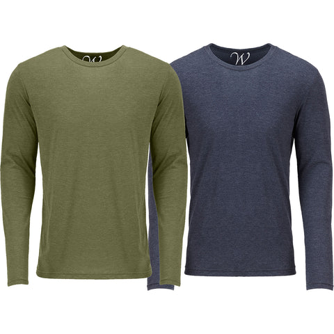 EWC-607MGN 2-Pack Ultra Soft Sueded Long Sleeve - Military Green / Navy