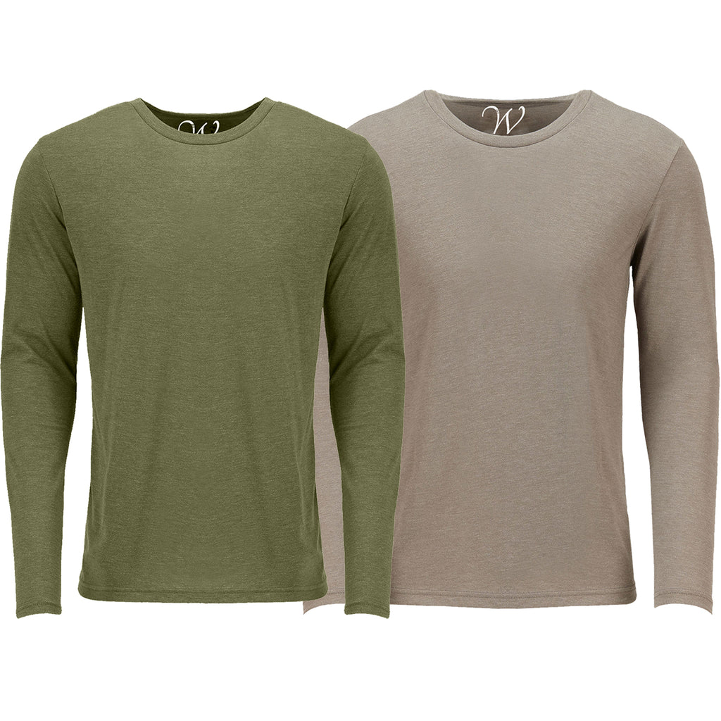 EWC-607MGS 2-Pack Ultra Soft Sueded Long Sleeve - Military Green / Sand