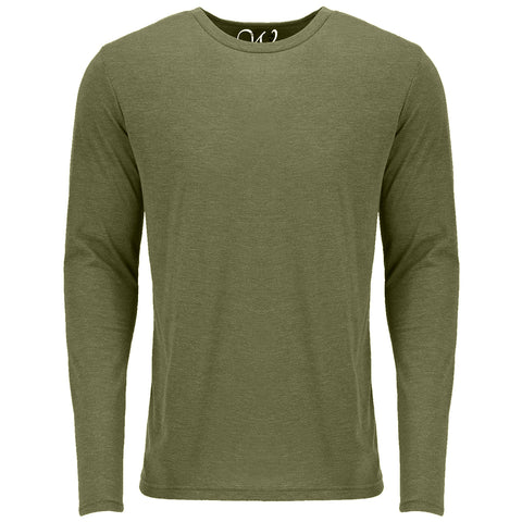 EWC-607HGBG 2-Pack Ultra Soft Sueded Long Sleeve - Heather Grey / Burgundy