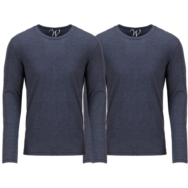 EWC-607NN 2-Pack Ultra Soft Sueded Long Sleeve - Navy / Navy