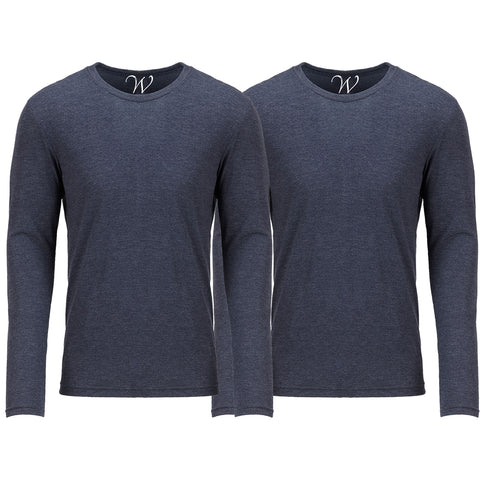 EWC-607NN 2-Pack Ultra Soft Sueded Long Sleeve - Navy / Navy